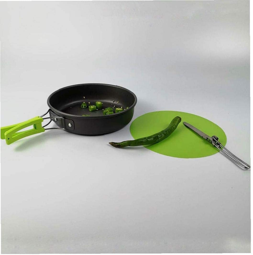 **Lightweight Camping Cookware Set - Portable Pot, Pan, Kettle with Fork, Knife & Spoon - Perfect for Outdoor Camping, Hiking & Picnics (Orange)**