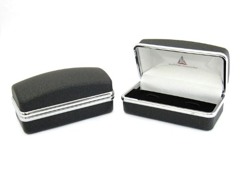 Men's Silver Rectangular Cufflinks - Elegant Gridlock Design Cuff Links with Travel Gift Box | Perfect for Weddings, Business Meetings & Formal Occasions