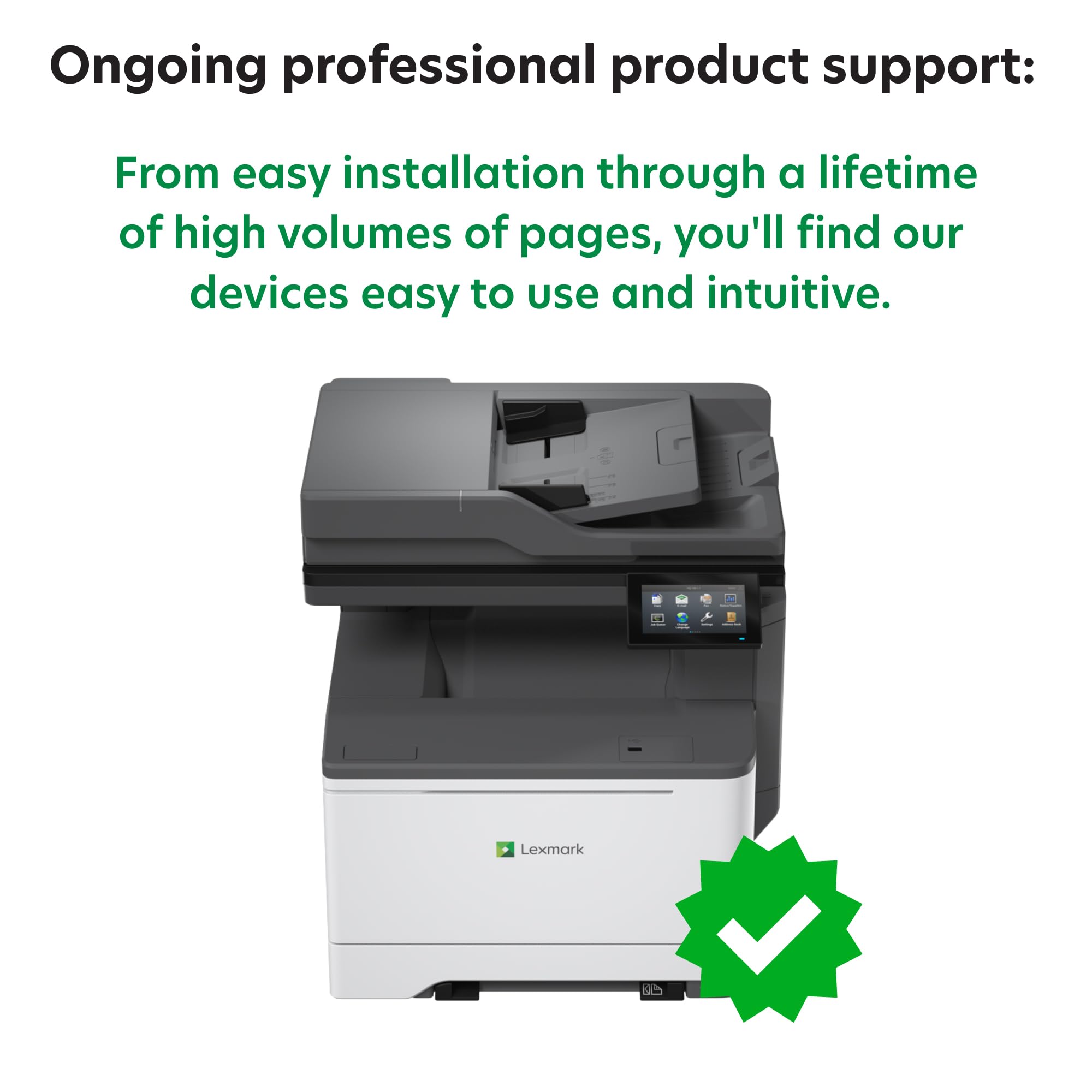 Lexmark CX532adwe Color Laser Printer with Touch Screen - High-Speed USB Connectivity, Wireless Printing, 50M7040 Model | Perfect for Home Office & Small Business Document Printing