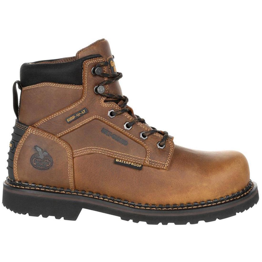 Georgia Giant Steel Toe Work Boots - Waterproof Safety Shoes with Internal Metatarsal Guard for Construction & Industrial Work | Heavy Duty Men's Work Boots for Outdoor, Warehouse & Tough Job Sites