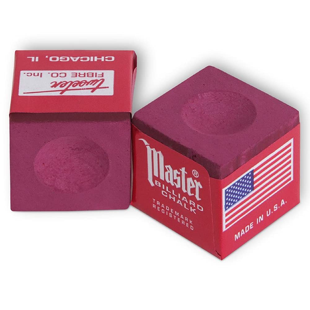Master Billiard Pool Cue Chalk Premium Quality - 1 Gross (144 pcs) - Made in USA + 10 Billiard Table Spots by Tweeten Fibre Co. - Perfect for Pool Halls, Bars & Home Game Rooms