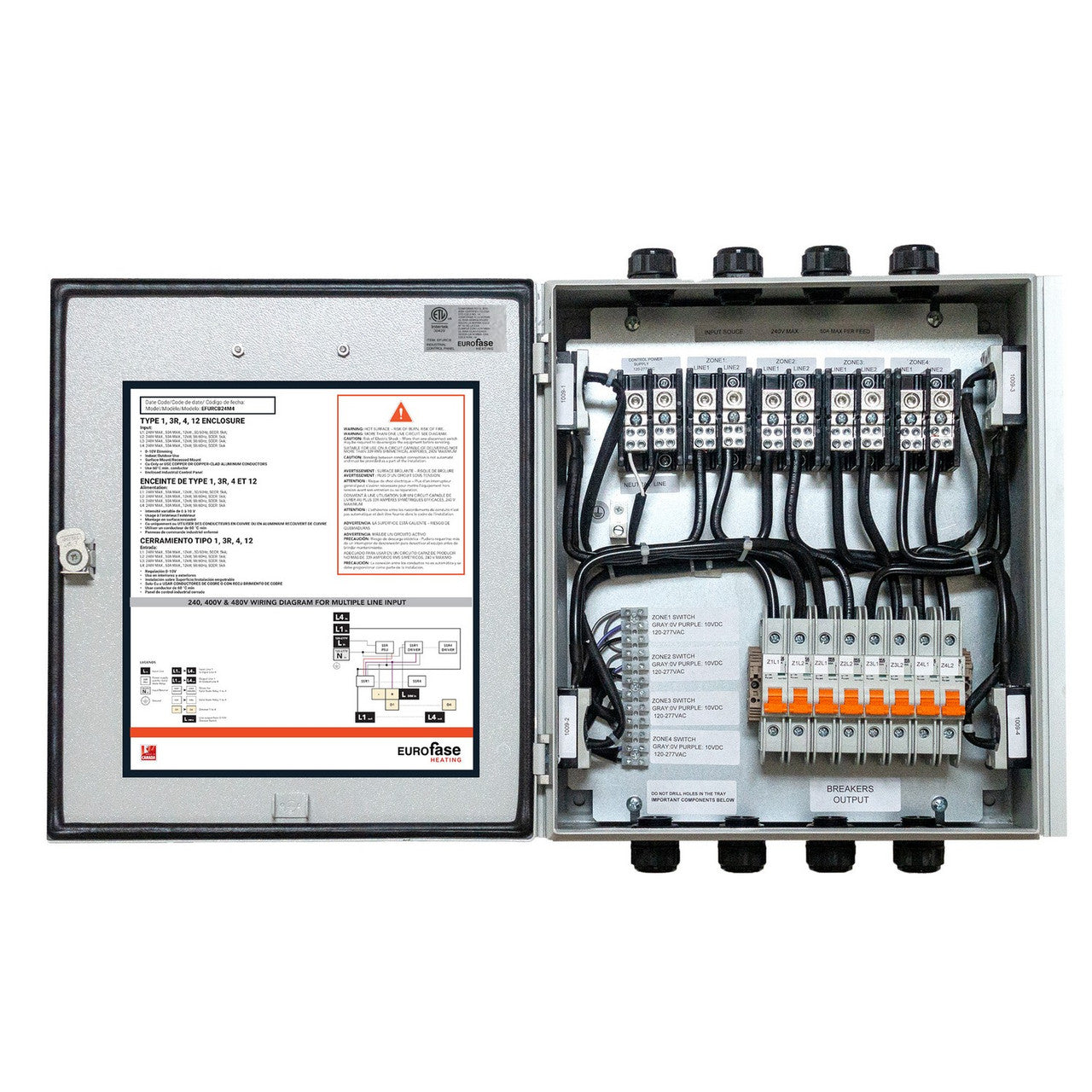 Eurofase 2 Zone Wall Mount Universal Relay Control Box 240V - Smart Home Lighting Control System for Indoor/Outdoor Use