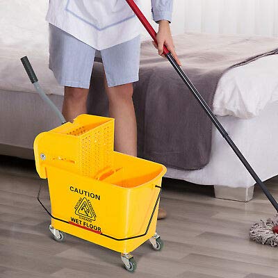 5 Gallon Mini Mop Bucket with Wringer - Commercial Rolling Cleaning Cart for Floors, Tiles & Hardwood - Ideal for Janitorial, Schools & Hospitals