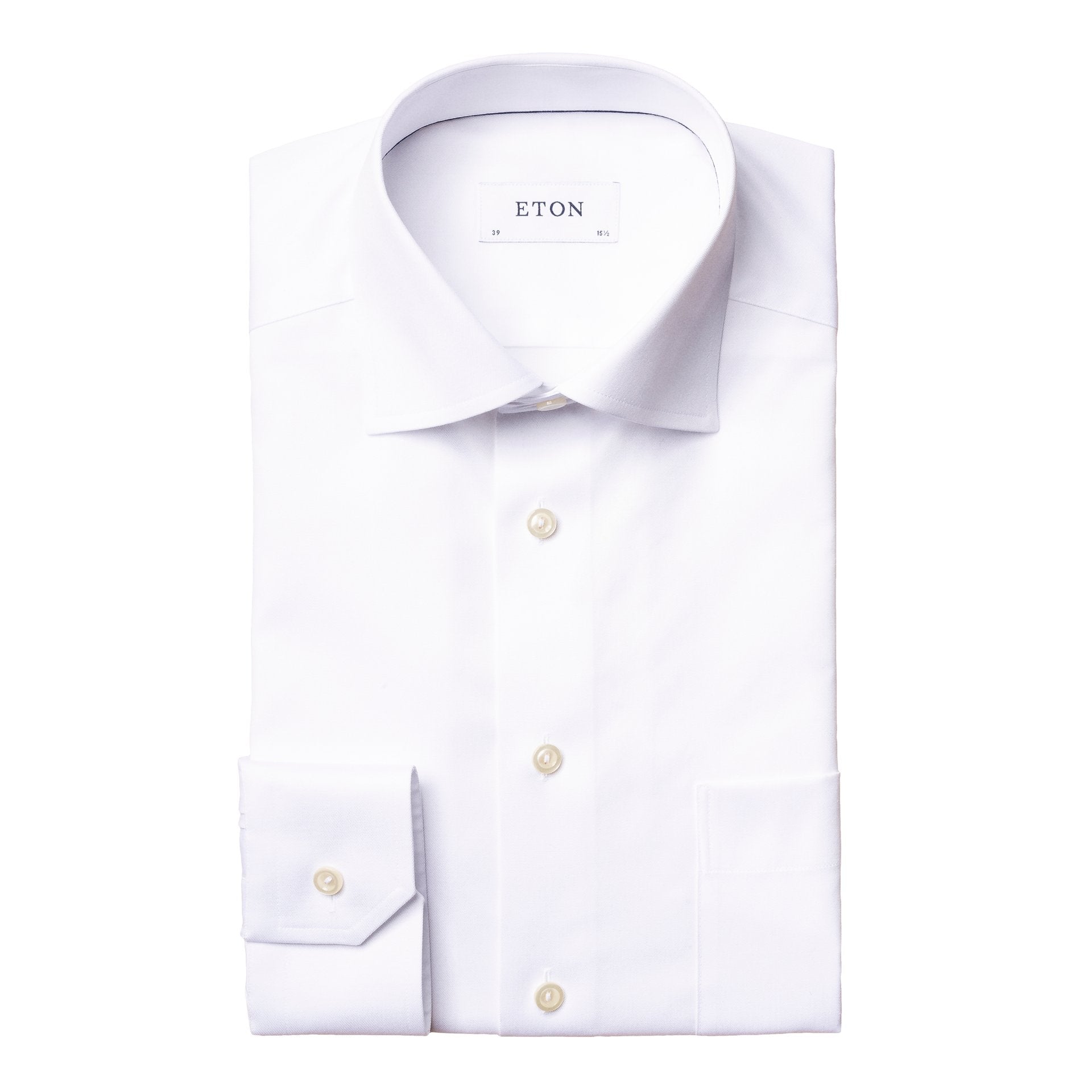ETON SIGNATURE Men's Classic Cotton Twill Shirt - White | Premium Comfort for Business Casual & Office Wear