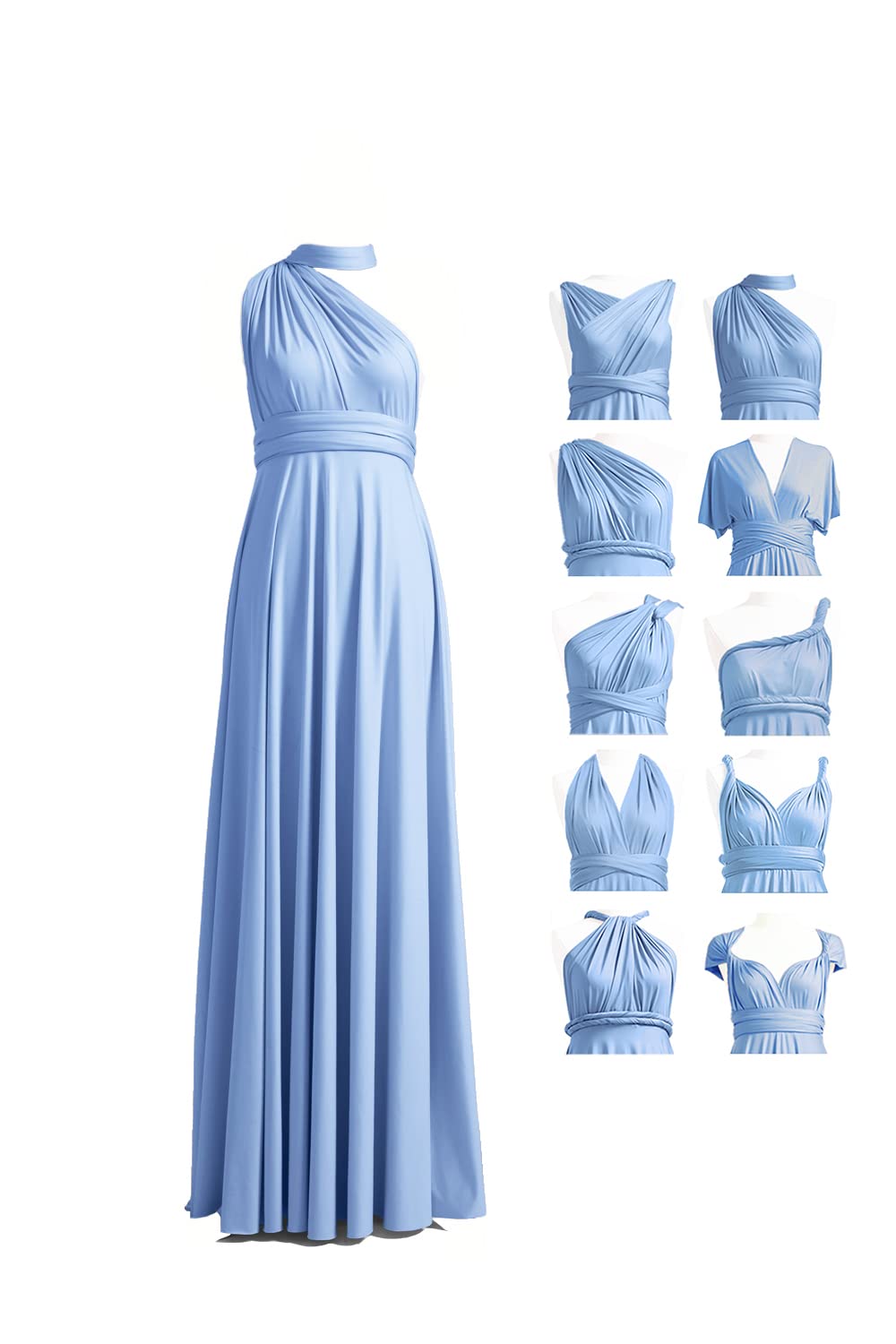72 Styles Convertible Infinity Dress with Bandeau - Multi-Way Twist Wrap Bridesmaid Dress for Weddings, Parties & Special Occasions - Plus Size & Long Length Options Available