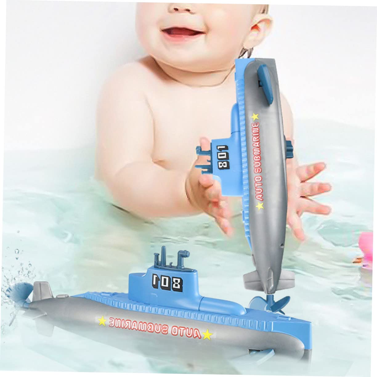 2 Pack Blue Bath Float Toys for Babies & Kids - Fun Water Play & Bath Time Learning Toys for Toddlers (Perfect for Bathtub, Pool & Sensory Play)