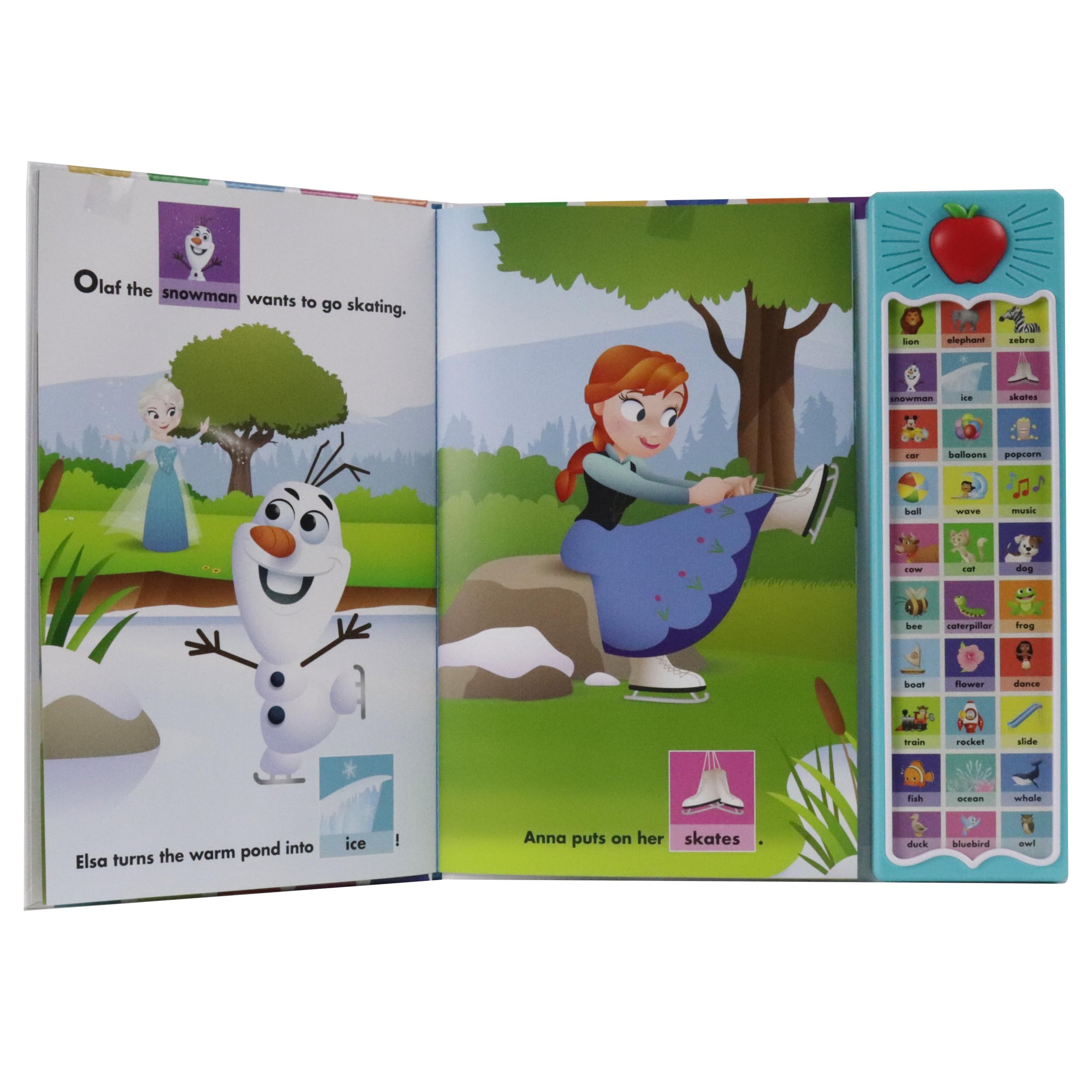 Disney Baby First Word Adventures Sound Book - Mickey Mouse, Minnie, Frozen, Moana - 30 Button Interactive Learning Book for Toddlers | Perfect for Early Childhood Education & Parent-Child Bonding Activities