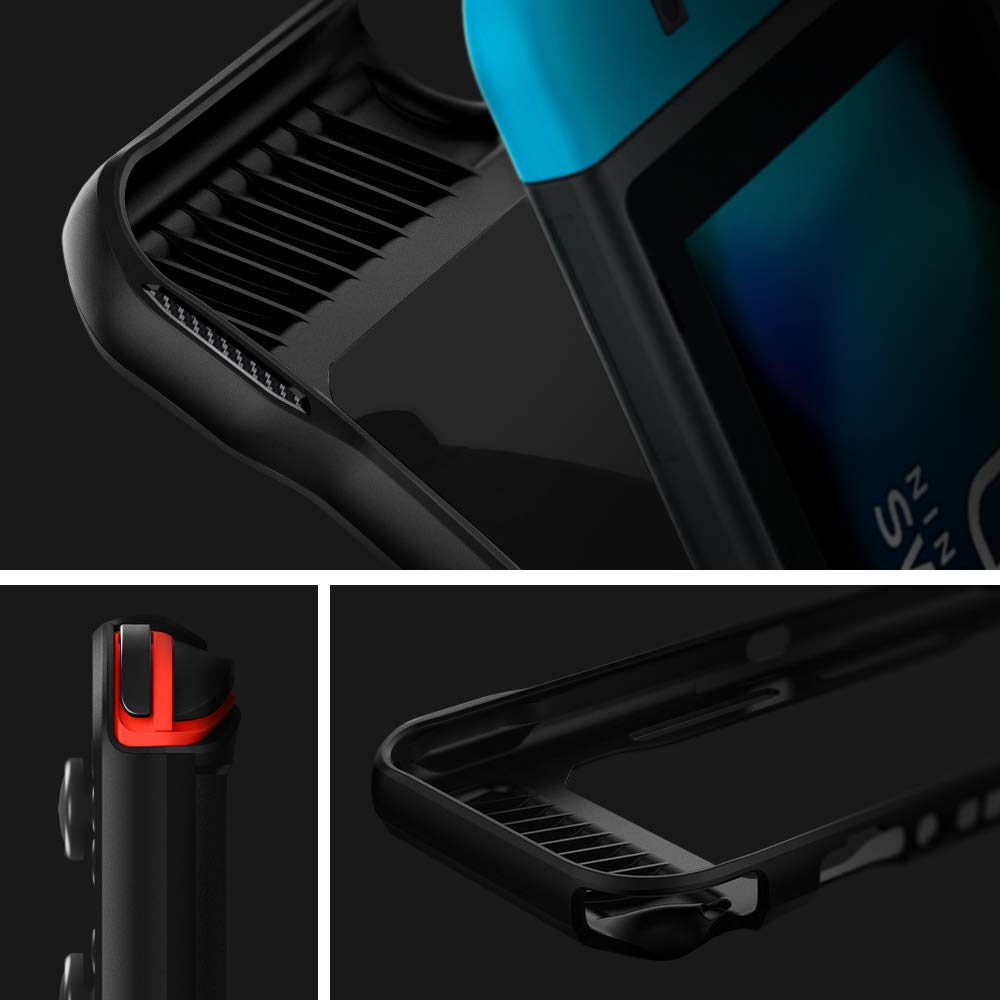Spigen Rugged Armor Case for Nintendo Switch - Matte Black Protective Cover | Durable Shockproof Gaming Case for Travel & Home Use