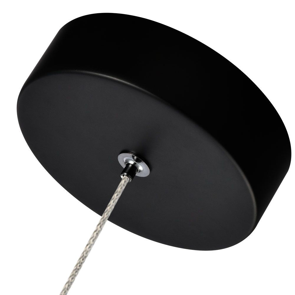 VONN Amalfi 4.75 Inch Black LED Pendant Light with Integrated Lighting - Perfect for Kitchen Island, Dining Room, and Modern Home Decor