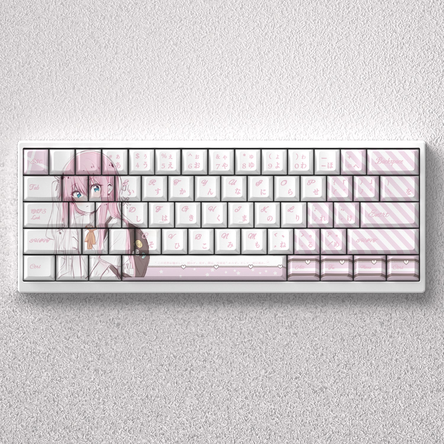 Gotoh Hitori Keycap Set - Original Height Anime Engraved PBT Keycaps for 60% 65% 68% Mechanical Keyboards - Perfect for Gaming, Typing & Custom Keyboard Builds