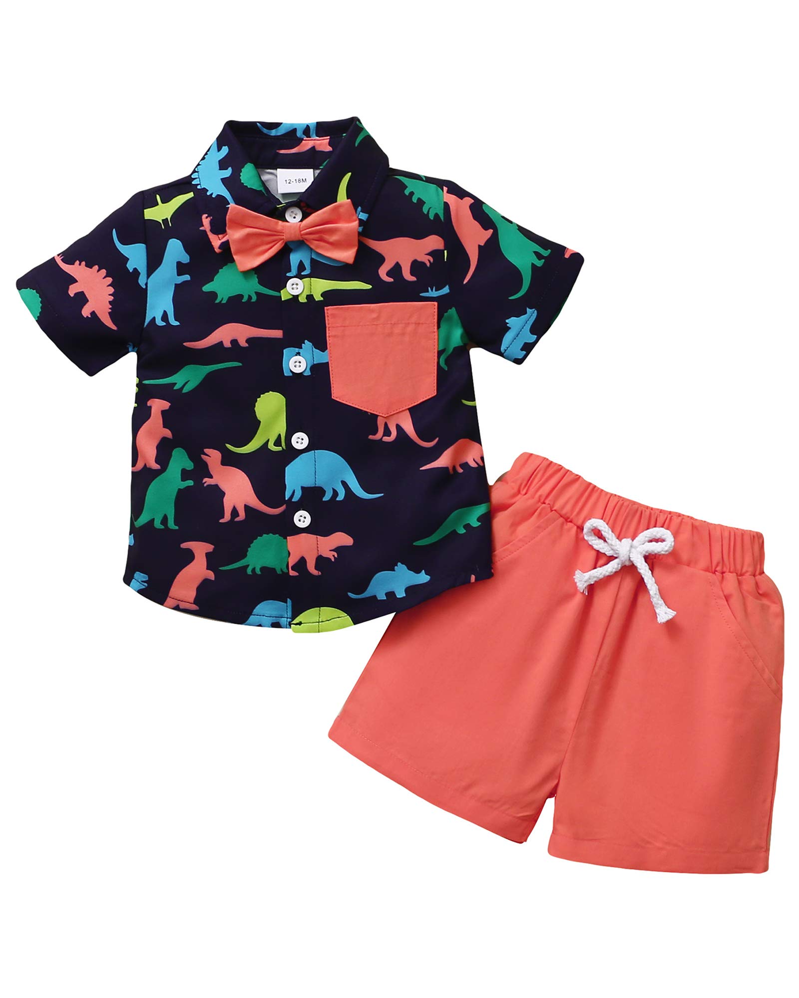 Sunny Piggy Toddler Baby Boy Clothes Set - Stylish Bowtie Shirt & Shorts Outfit for Summer | Perfect for Parties, Photos & Casual Wear