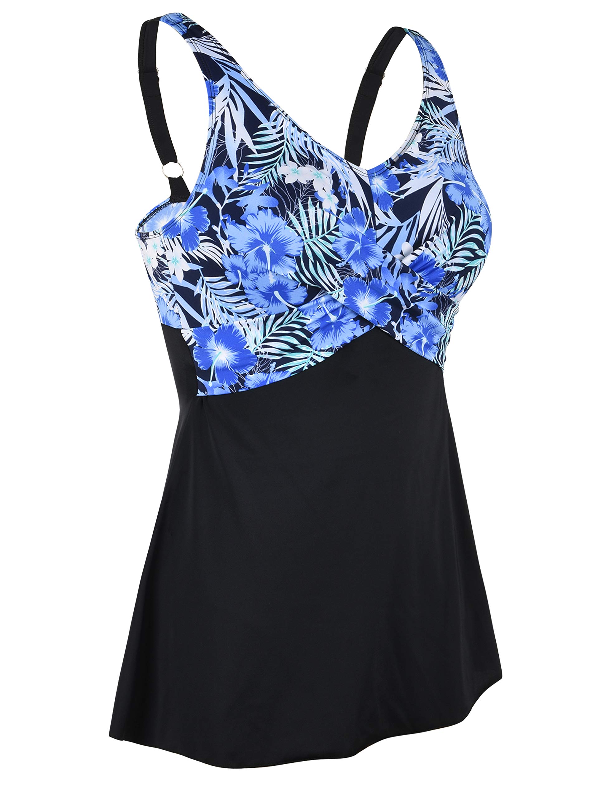 **Septangle One Piece Swim Dress for Women - Plus Size V Neck Tummy Control Swimwear | Bathing Suits for Beach, Pool & Vacation**