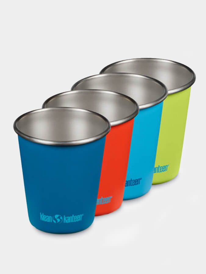 Klean Kanteen 10oz (295ml) Stainless Steel Cups - 4 Pack Set for Camping, Hiking & Outdoor Adventures