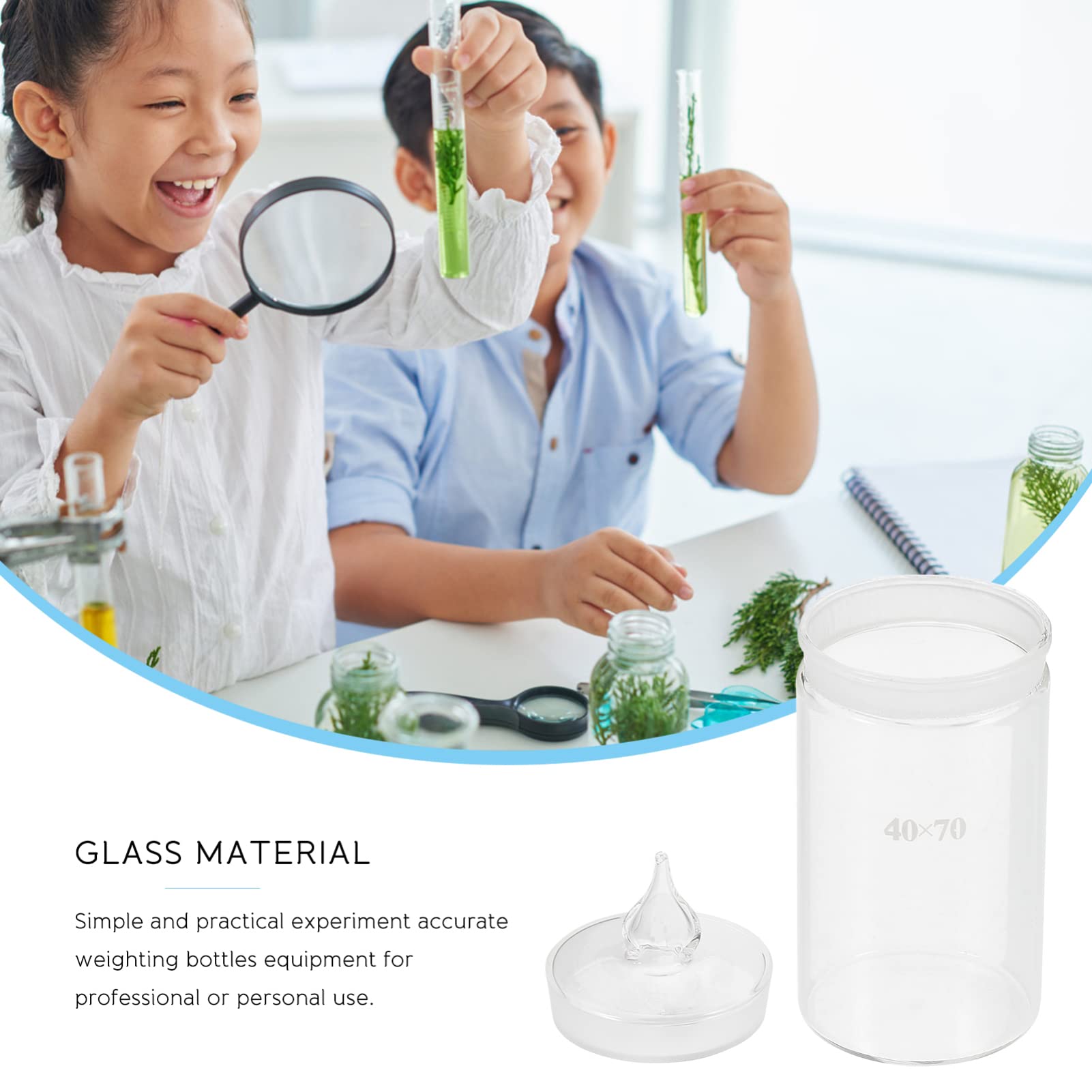 Premium Clear Borosilicate Glass Weighing Bottles - Tall & Low Form with Interchangeable Ground Stoppers - Lab Equipment for Chemical Storage & Precise Measurements - Ideal for Laboratories, Research & Scientific Experiments