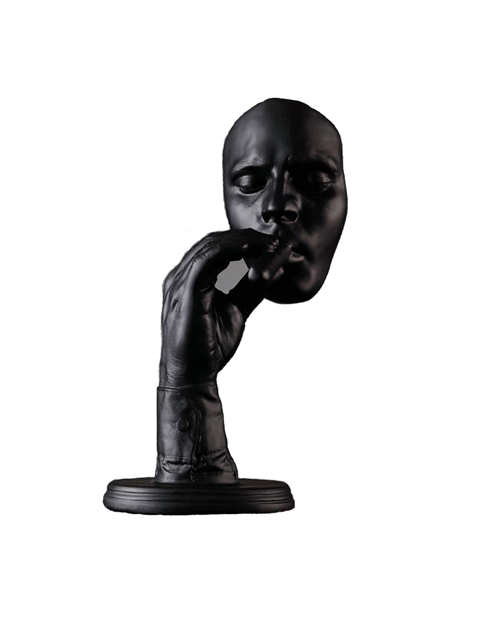 Retro Abstract Character Sculpture - Smoking Cigar Face Resin Art Decor for Modern Home | Creative Personality Ornament | Nordic Style Minimalist Decorations (Black) | Perfect for Living Room, Office & Bookshelf Display