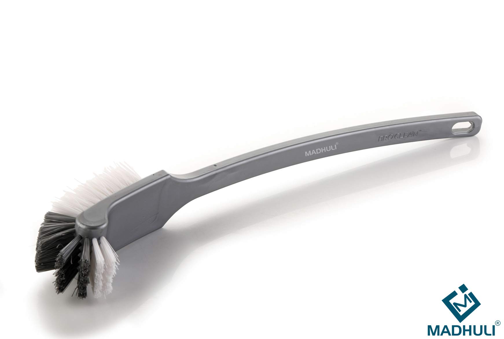 MADHULI Double Sided Toilet Brush - Gray (1 Piece) - Heavy Duty Cleaning Tool for Bathroom, Kitchen & Hard-to-Reach Areas