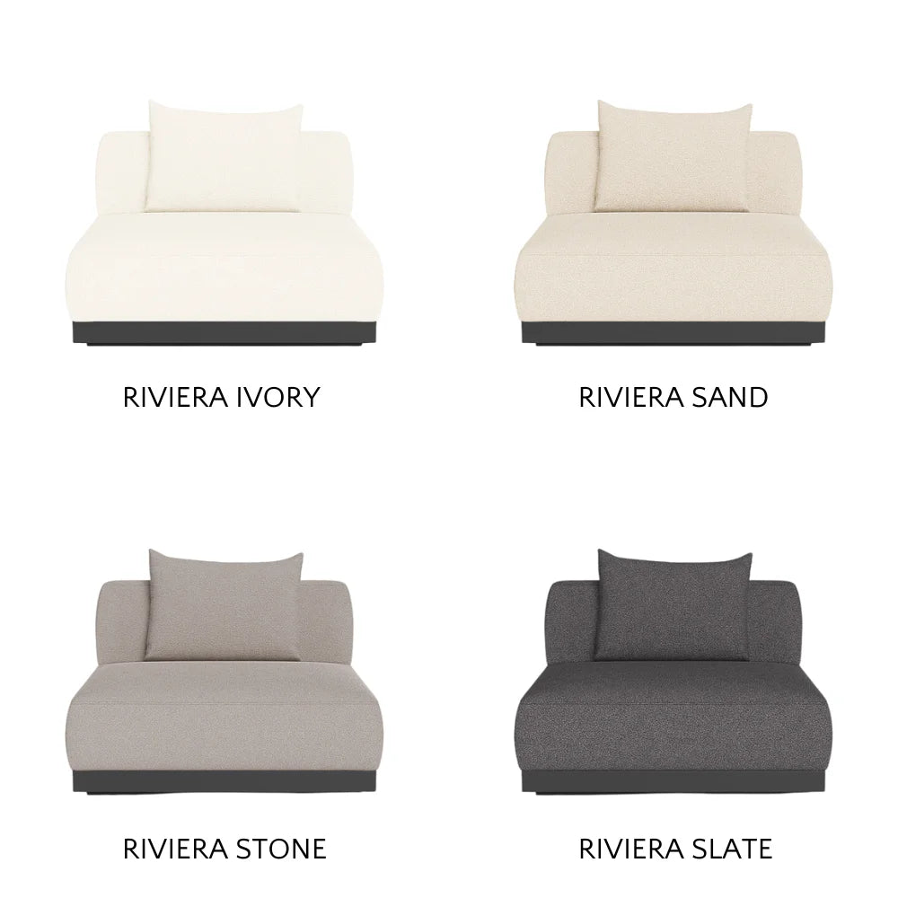 Amalfi Outdoor Armless Single Sectional Sofa - Waterproof Patio Furniture for Poolside, Garden & Backyard Relaxation