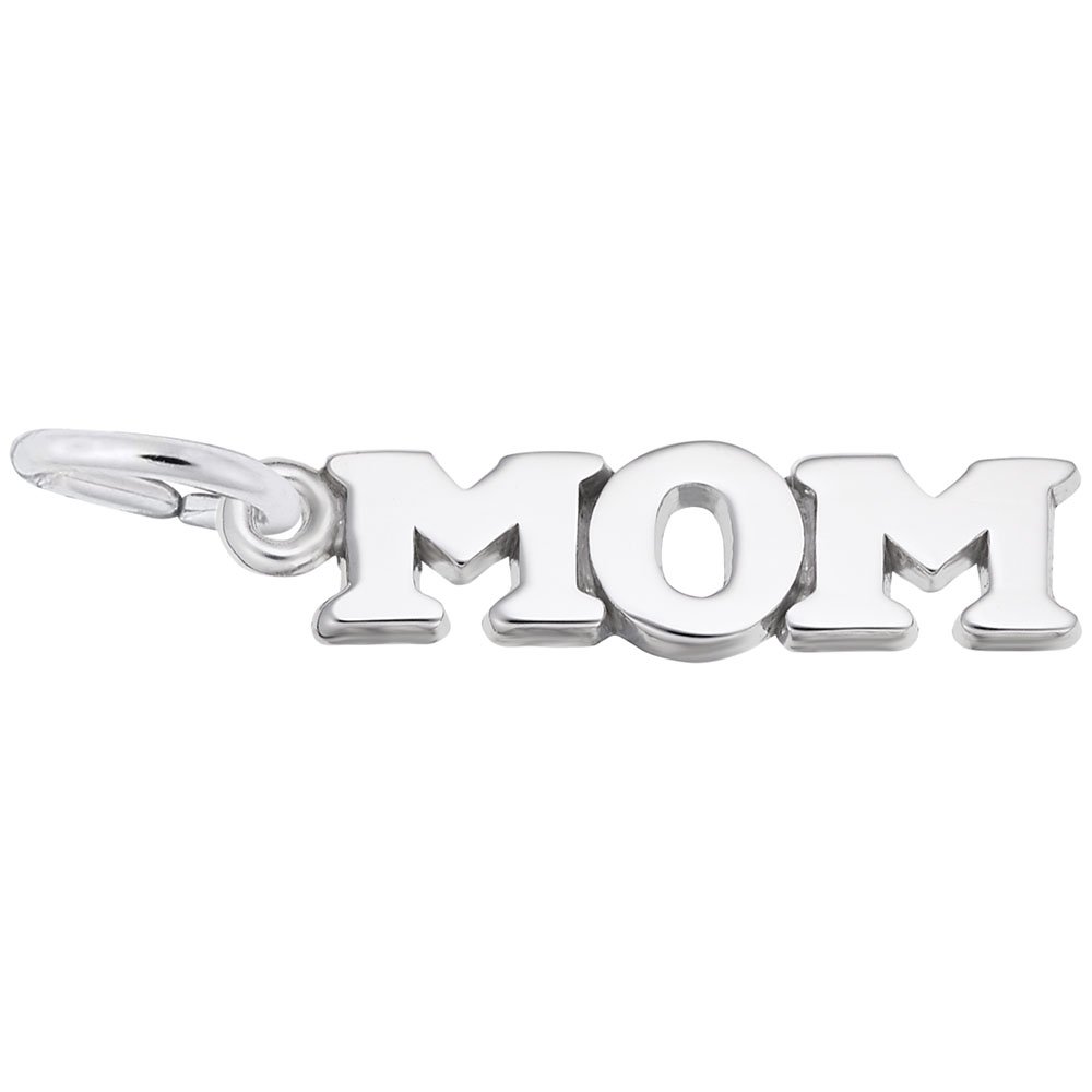 Mom Charm - Sterling Silver Pendant for Bracelets & Necklaces - Perfect Gift for Mother's Day, Birthday & Anniversary
