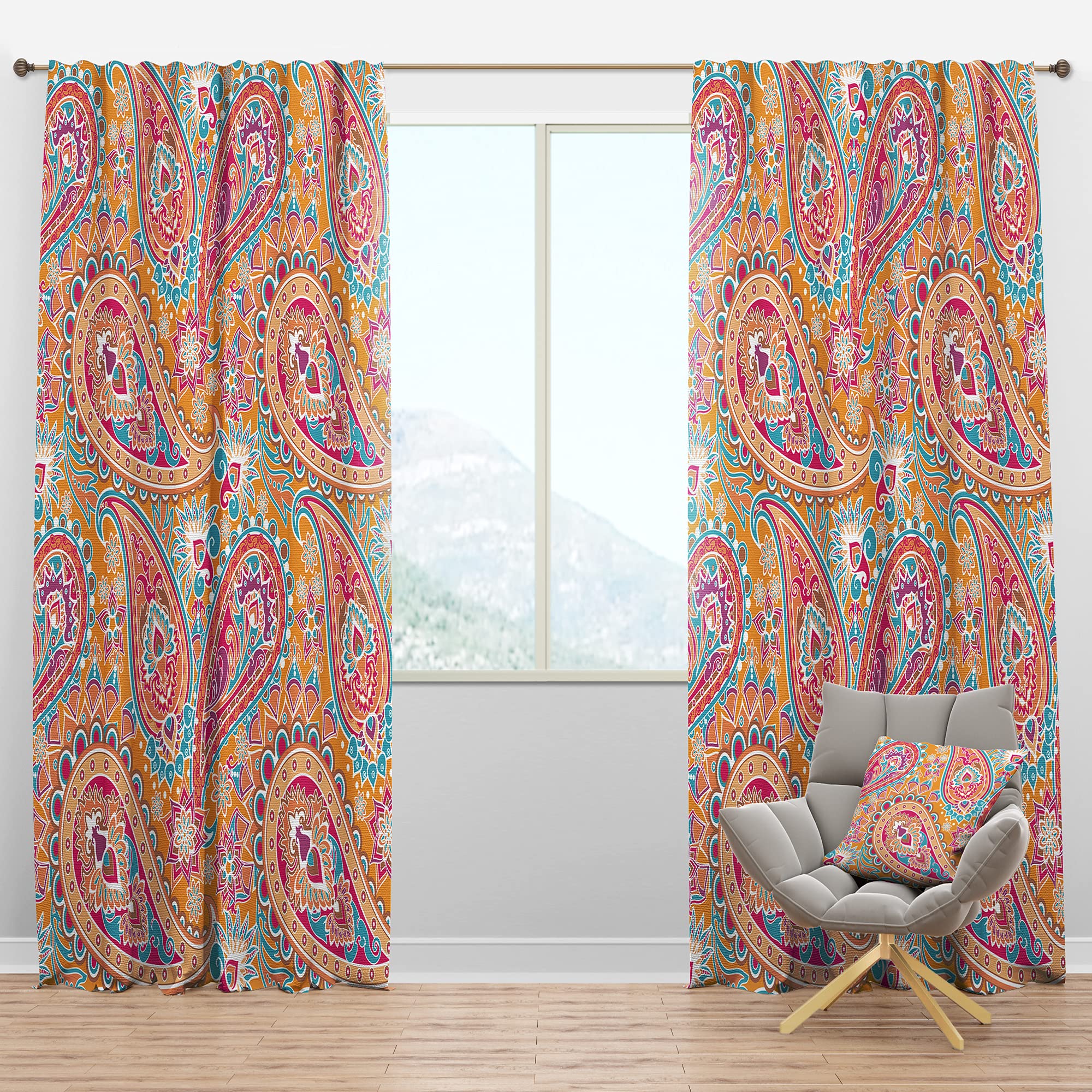 Paisley Blackout Curtains - Thermal Insulated Single Panel (52x84) for Bedroom & Living Room - Perfect for Light Blocking, Privacy & Energy Efficiency