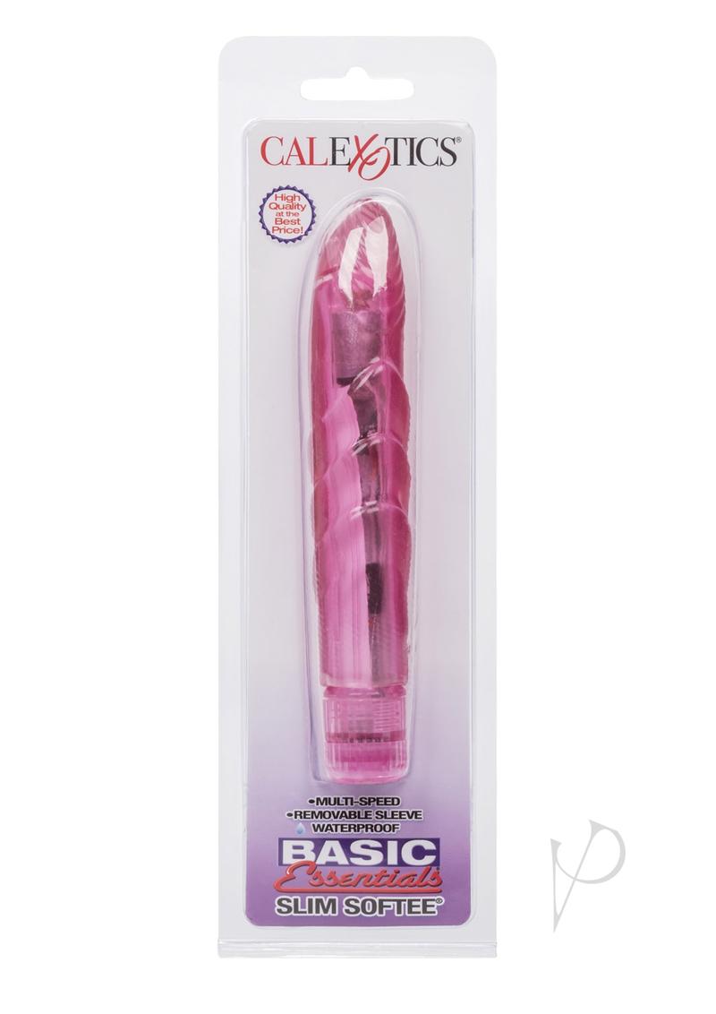 Premium Slim Softee Vibrator - Ultra-Soft Silicone, Waterproof & Rechargeable - Perfect for Solo Play, Couples & Sensual Massage - Discreet & Travel-Friendly (Pink)