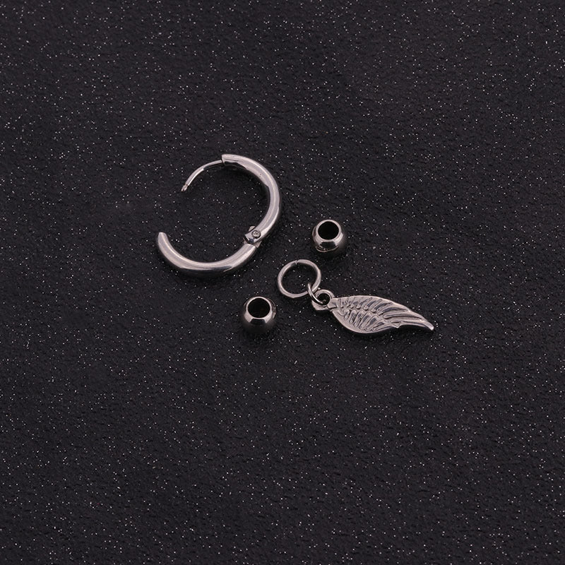 Surgical Steel Cartilage Earrings - Punk Feather Hoop Earrings for Women | HSEC1807 | Perfect for Piercings, Parties & Alternative Fashion