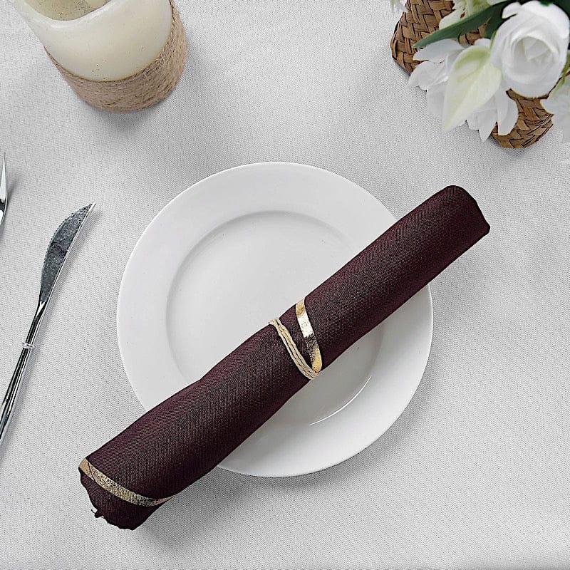 5-Pack 20x20 Inch Polyester Dinner Napkins with Metallic Geometric Design - Elegant Table Setting for Weddings, Parties & Formal Dining
