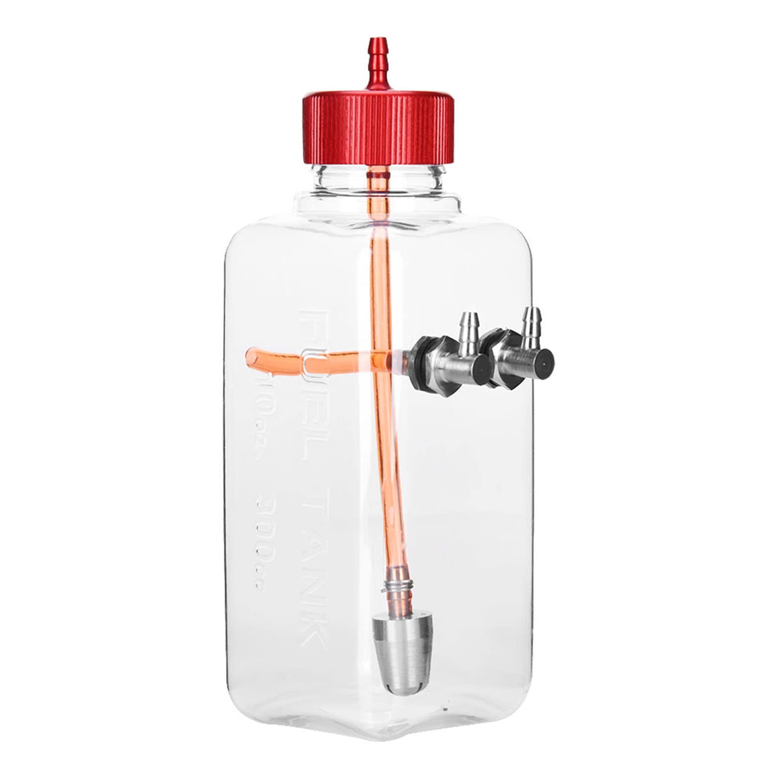 VGEBY 300ml RC Airplane Fuel - Transparent Plastic Container, Sealed & High Strength, CNC Machined Metal Cap for 15-26cc RC Aircraft - Perfect for Remote Control Airplane Hobbyists and Outdoor Flying Enthusiasts