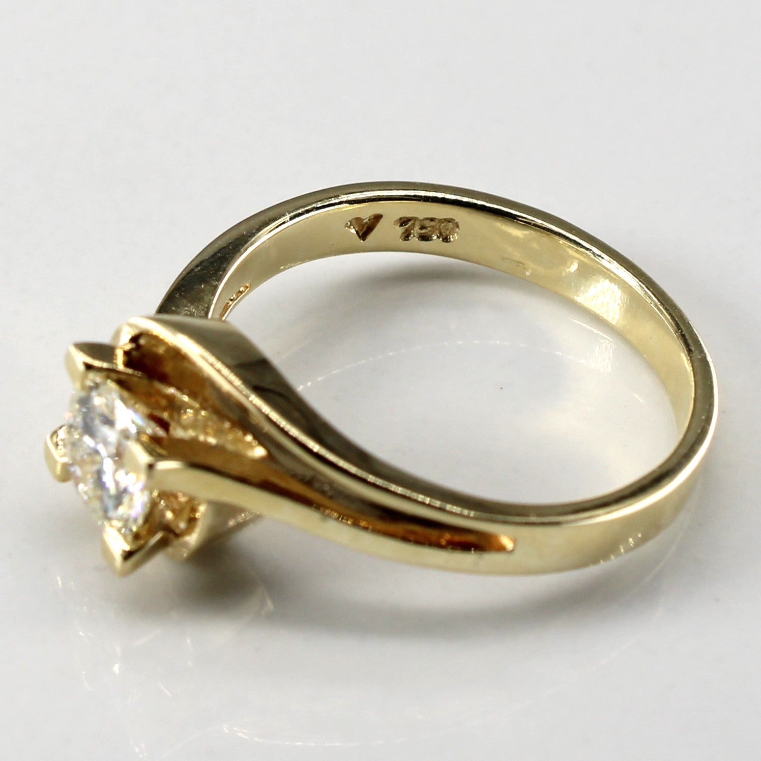 0.60ct Bypass Solitaire Diamond Ring - Size 6.5 - Elegant Engagement & Wedding Jewelry for Women - Perfect for Proposals, Anniversaries & Special Occasions
