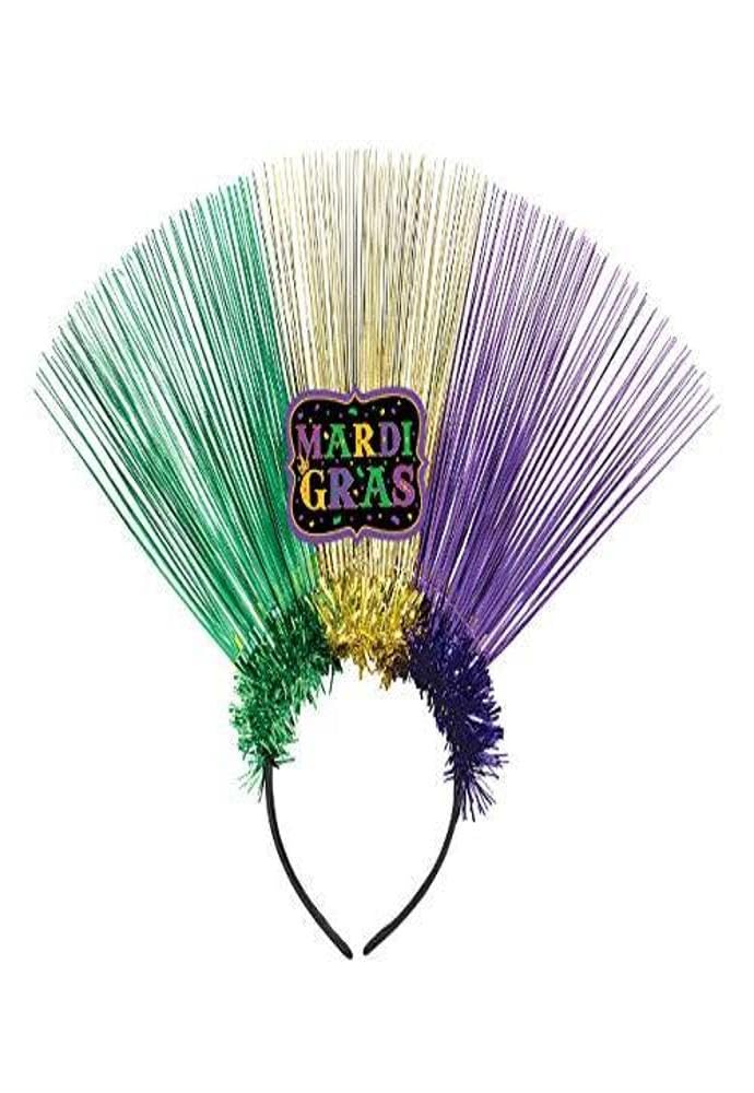 amscan Mardi Gras Tinsel Headband - 10 1/3