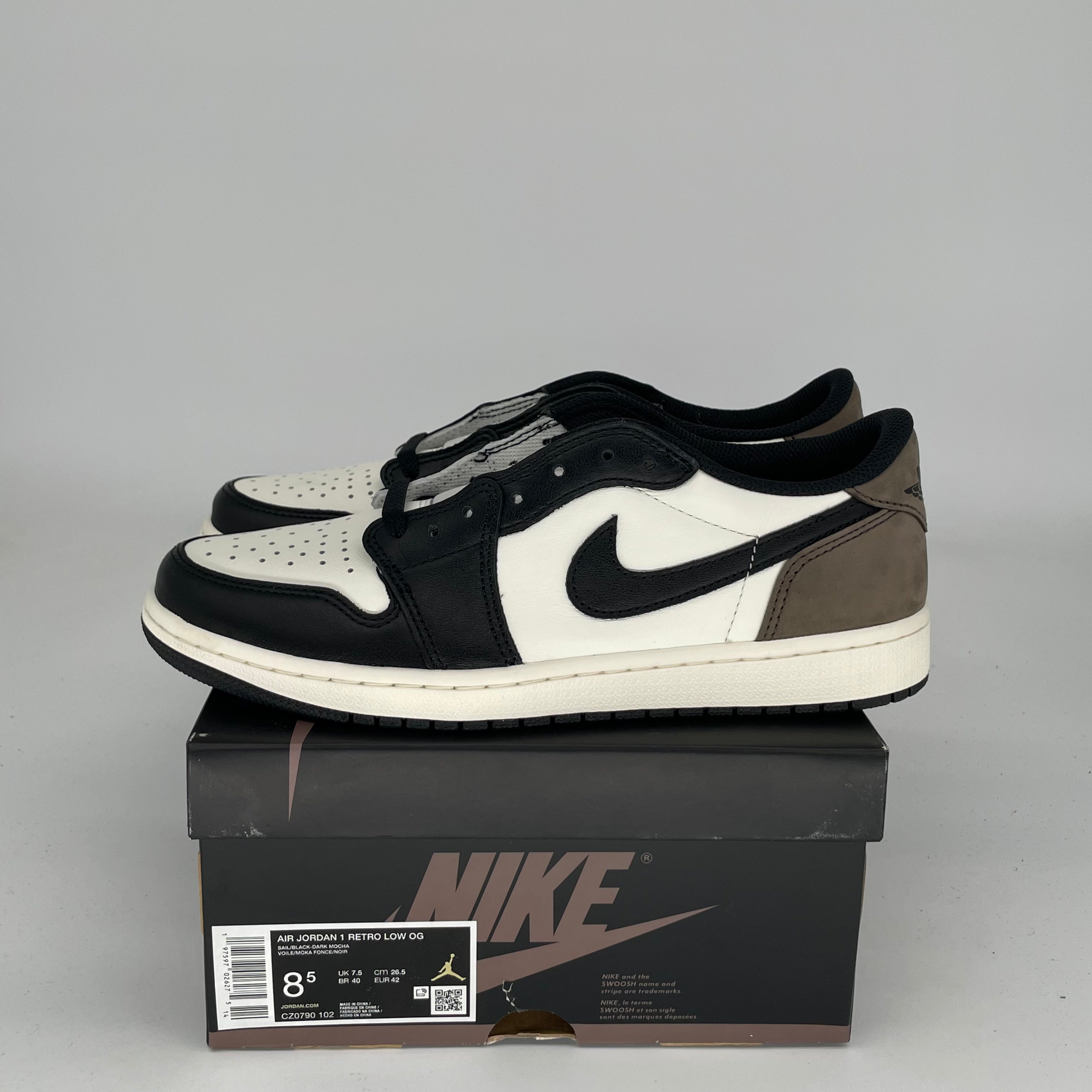 AIR JORDAN 1 LOW MOCHA Sneakers - Men's Size 8.5 (CZ0790-102) - Casual Streetwear & Basketball Shoes for Everyday Wear