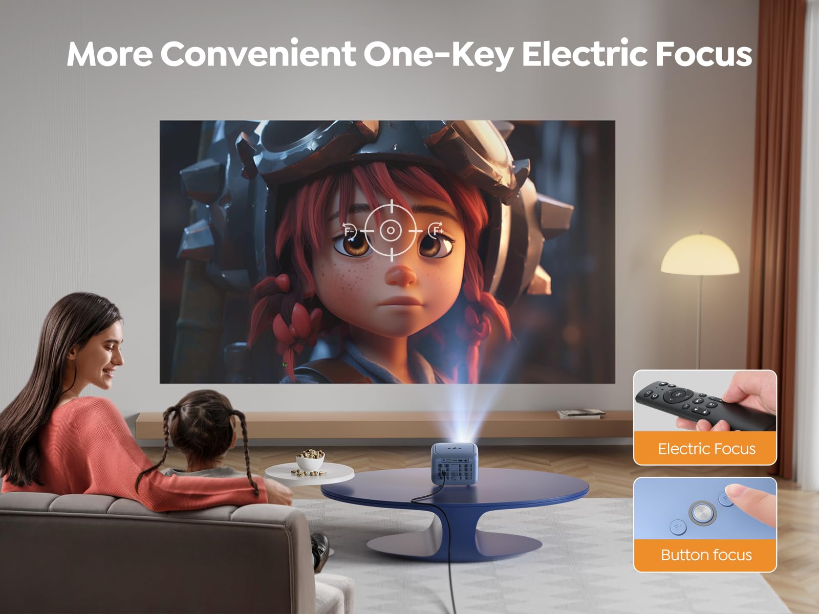 YABER Mini Projector with 5G WiFi & Bluetooth 5.2, 1080P HD Portable Projector with ±40° Keystone Correction, Compatible with Smartphone/TV Stick/Laptop/PS5 - Perfect for Home Theater, Outdoor Movies, Gaming & Presentations (Blue)
