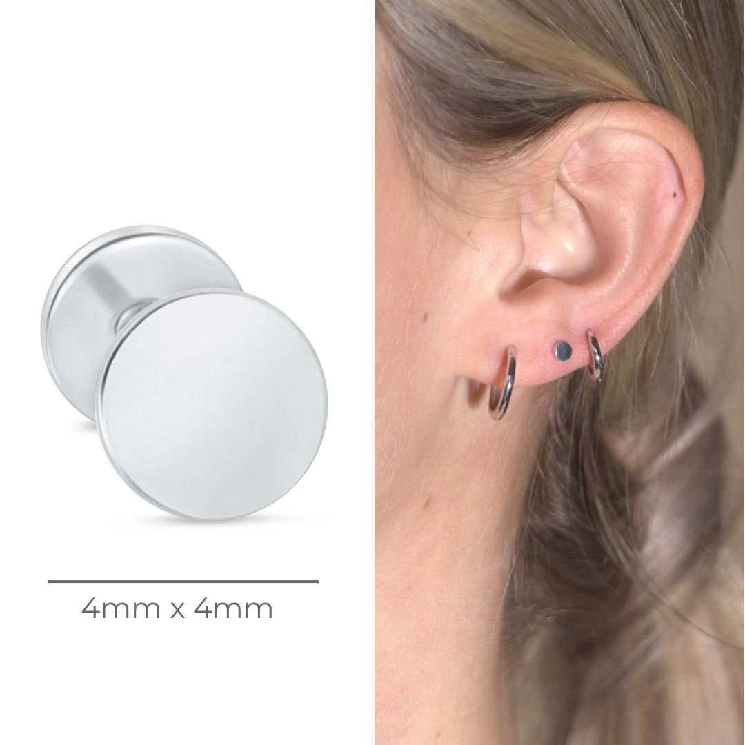 14k White Gold Flat Back Stud Earrings - Hypoallergenic, Durable & Elegant Jewelry for Everyday Wear, Parties & Special Occasions