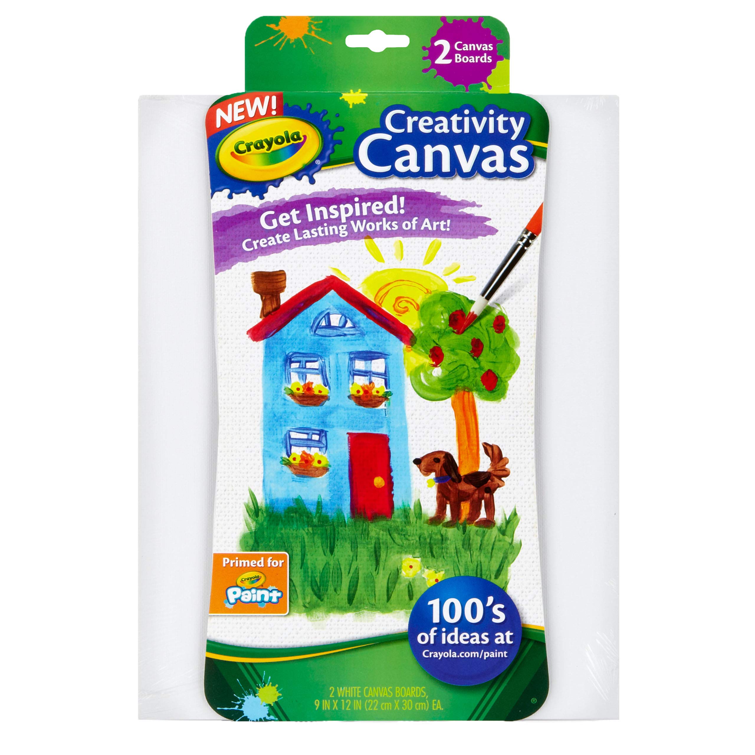 Crayola Premium White Canvas Set for Painting - 2 Pack | Ideal for Kids & Adults Art Projects, DIY Crafts & Home Decor