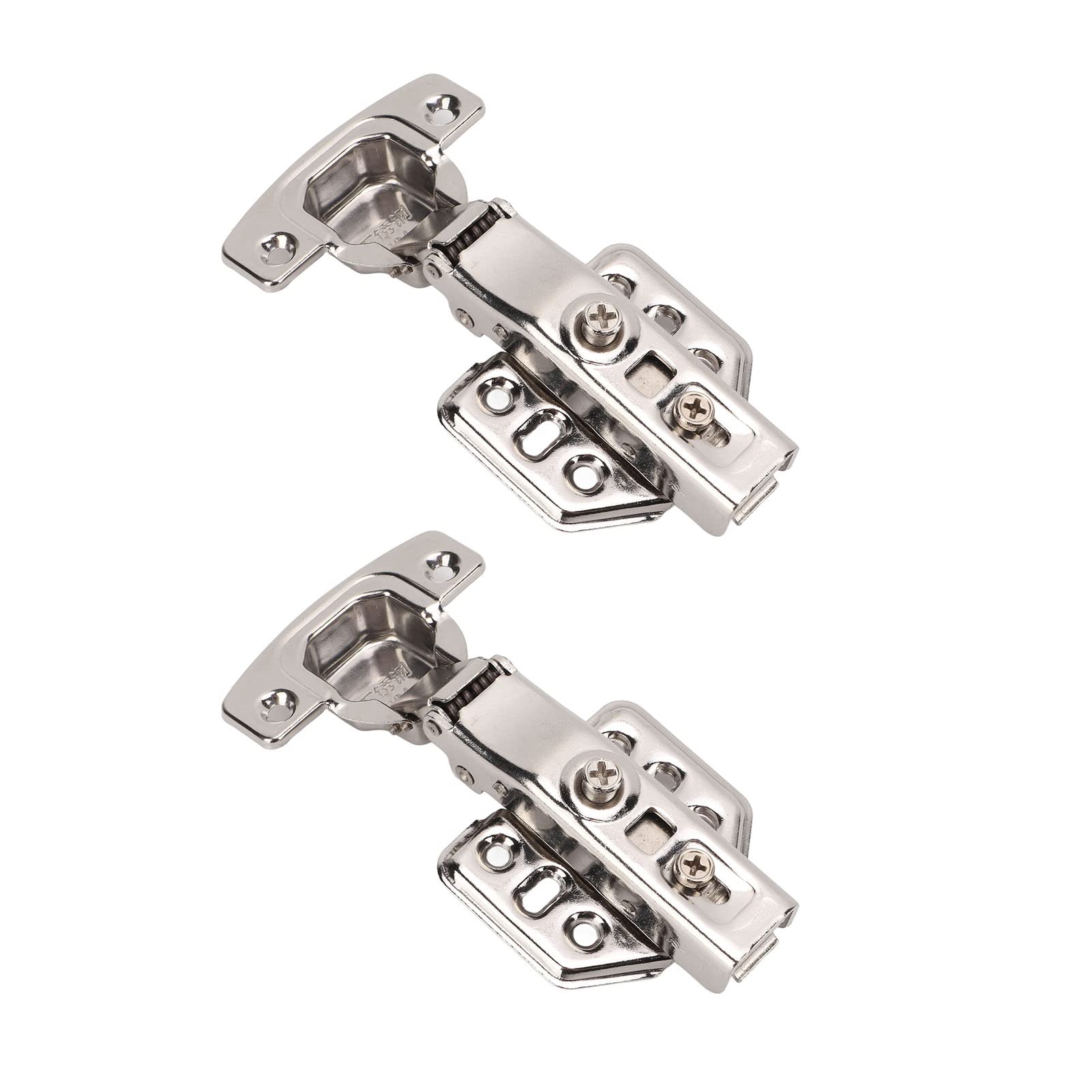 Stainless Steel Cabinet Hinges - Electroplated Bright Finish with Screws for Kitchen & Bathroom Cabinets | Heavy Duty Hardware for Doors, Drawers & Furniture Installation