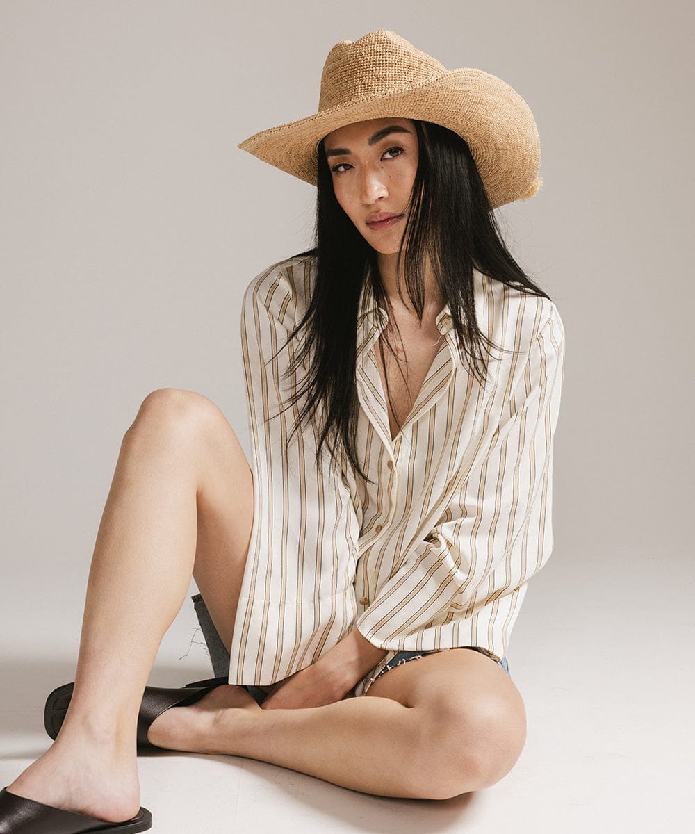 Ames Foldable Straw Cowboy Hat for Men & Women - Lightweight Summer Sun Hat for Outdoor, Beach, Travel and Country Music Festivals