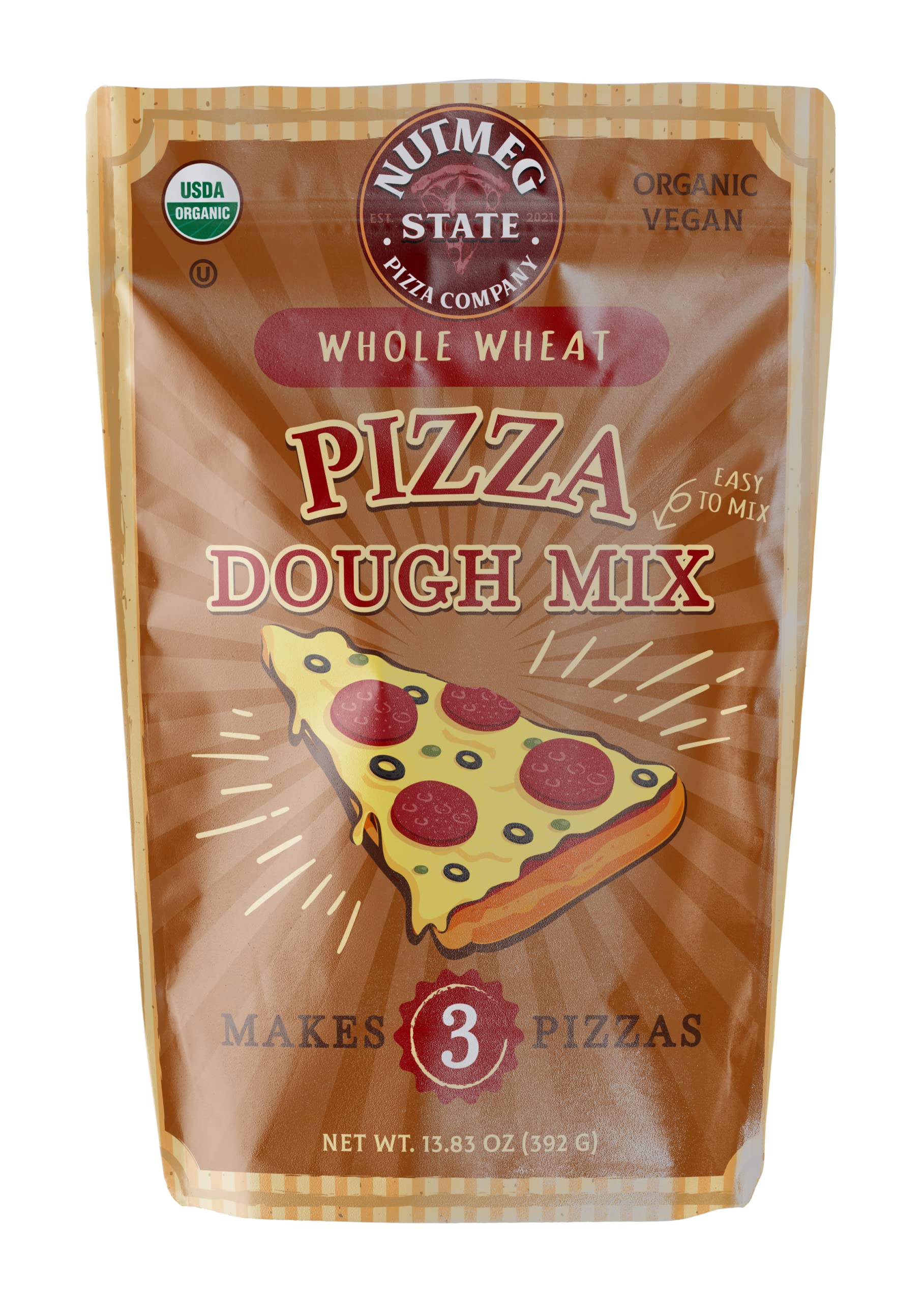 Organic Pizza Dough Mix by Nutmeg State Pizza Company - Makes 9 Homemade Pizza Crusts | Perfect for Family Dinners, Parties & Italian Cuisine Lovers
