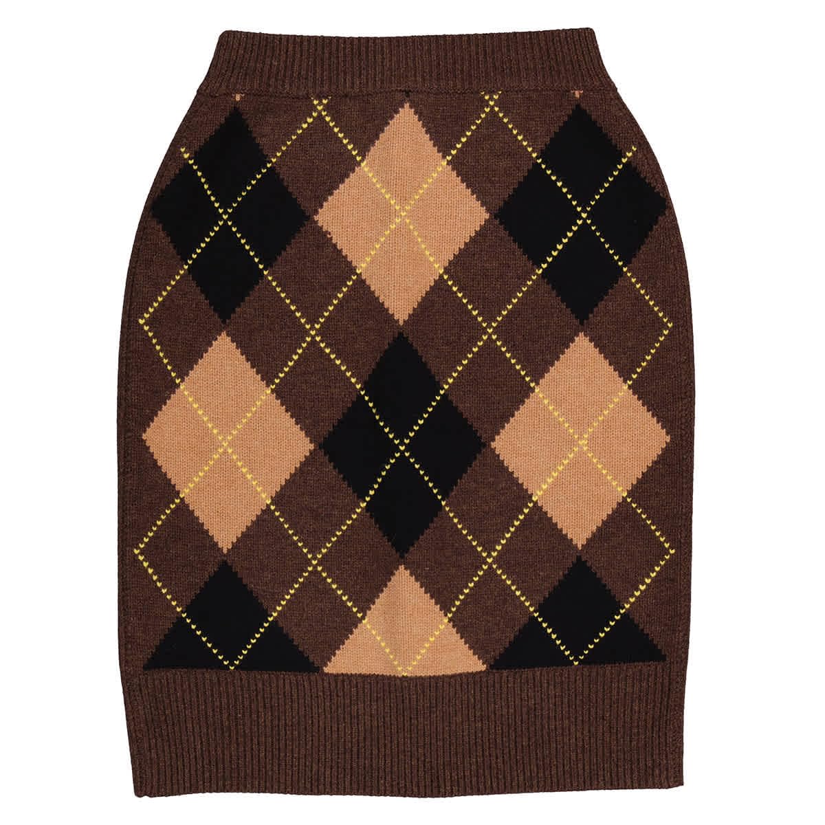 BURBERRY Women's Argyle Intarsia Wool Cashmere Pencil Skirt - Medium Size | Classic Plaid Design for Office, Party & Winter Fashion