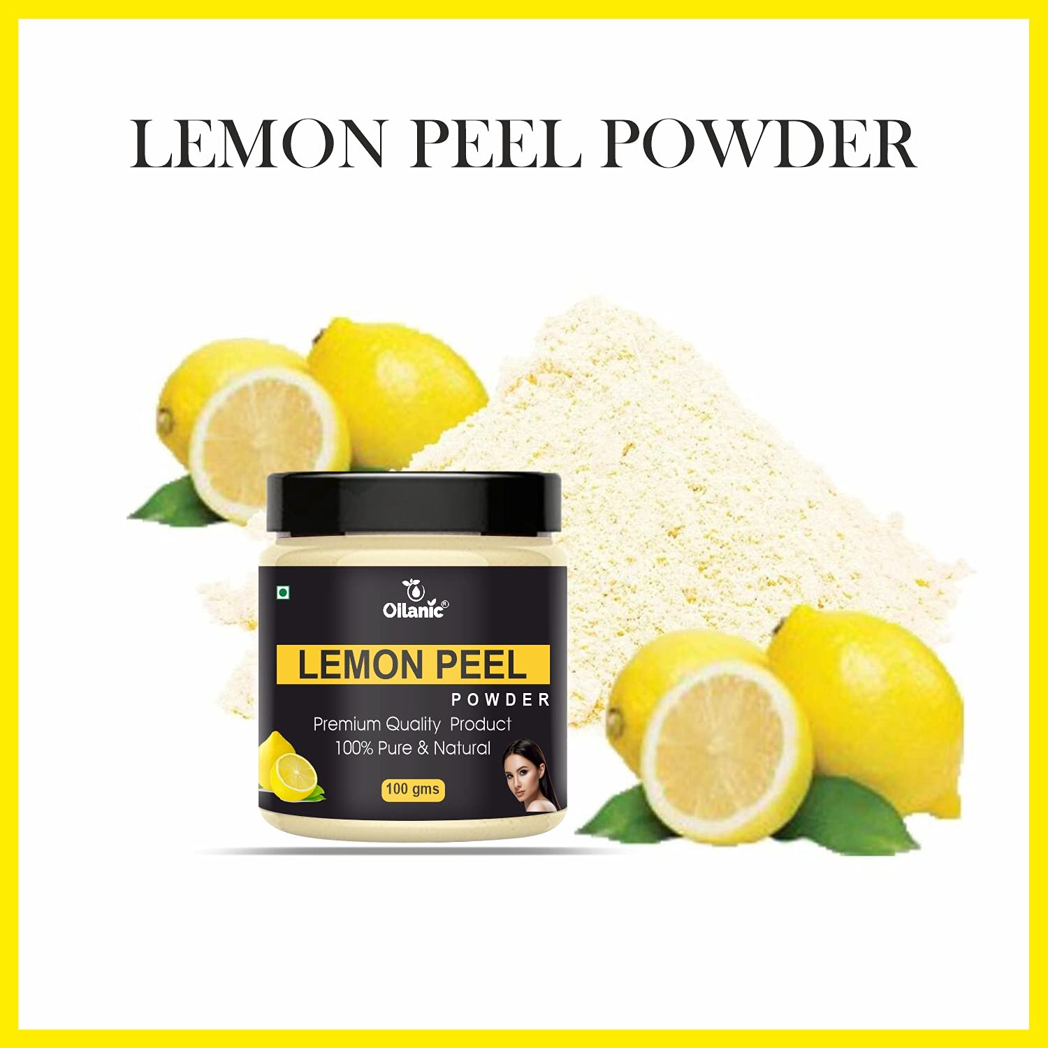 Oilanic 100% Pure Natural Lemon Peel Powder for Skin & Hair Care - 3 Pack (300g) | Brightening Face Mask, Exfoliating Scrub & Hair Growth Treatment