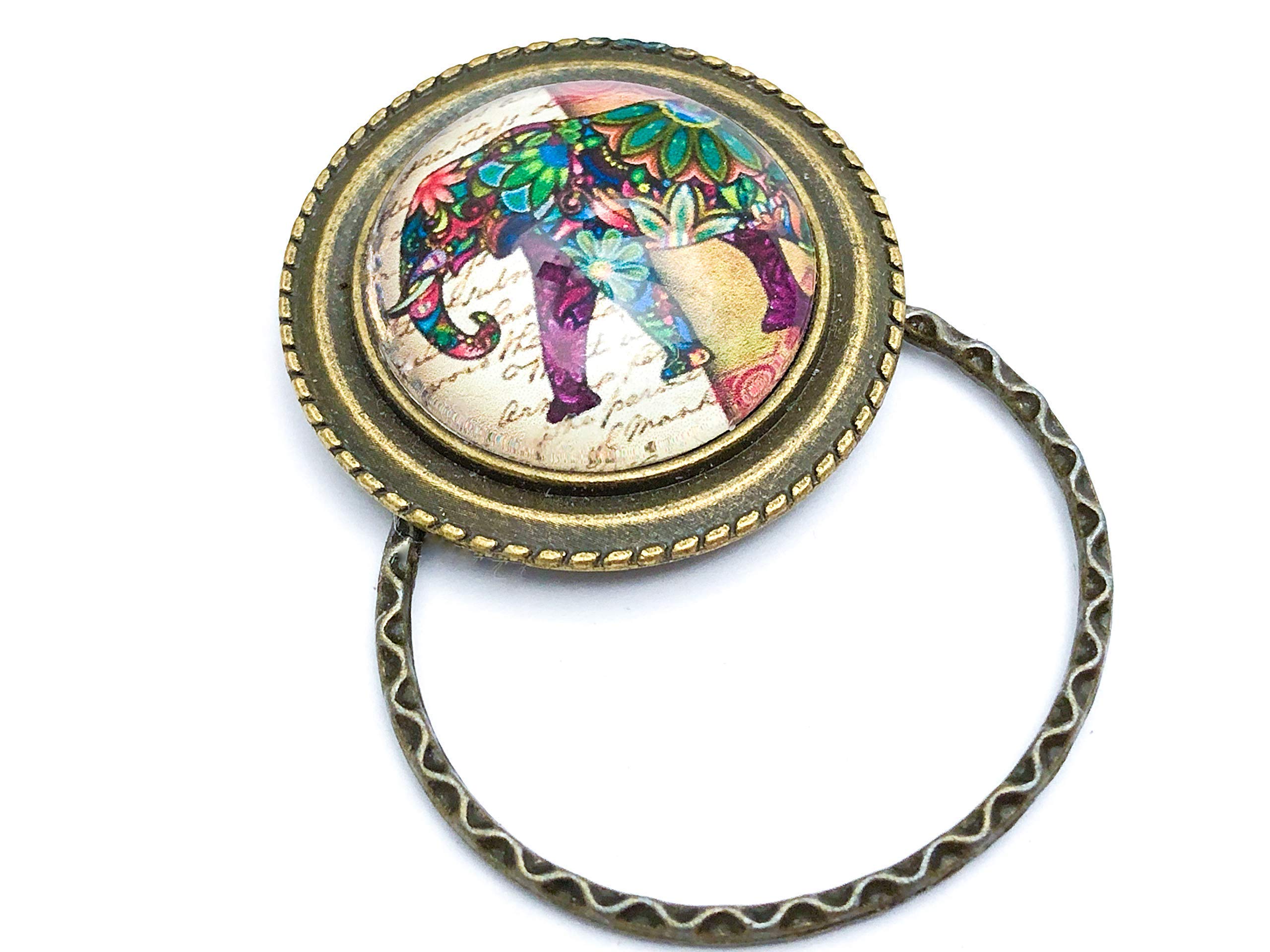 Bohemian Elephant Glasses Holder & ID Badge for Women - Stylish Eyewear & Accessory Organizer for Office, Home, and Travel