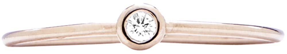 Helen Ficalora 1.5mm Stacking Ring With Diamond - Dainty Gold Stackable Band for Everyday Wear & Layering | Perfect Gift for Women, Bridesmaids, Anniversary