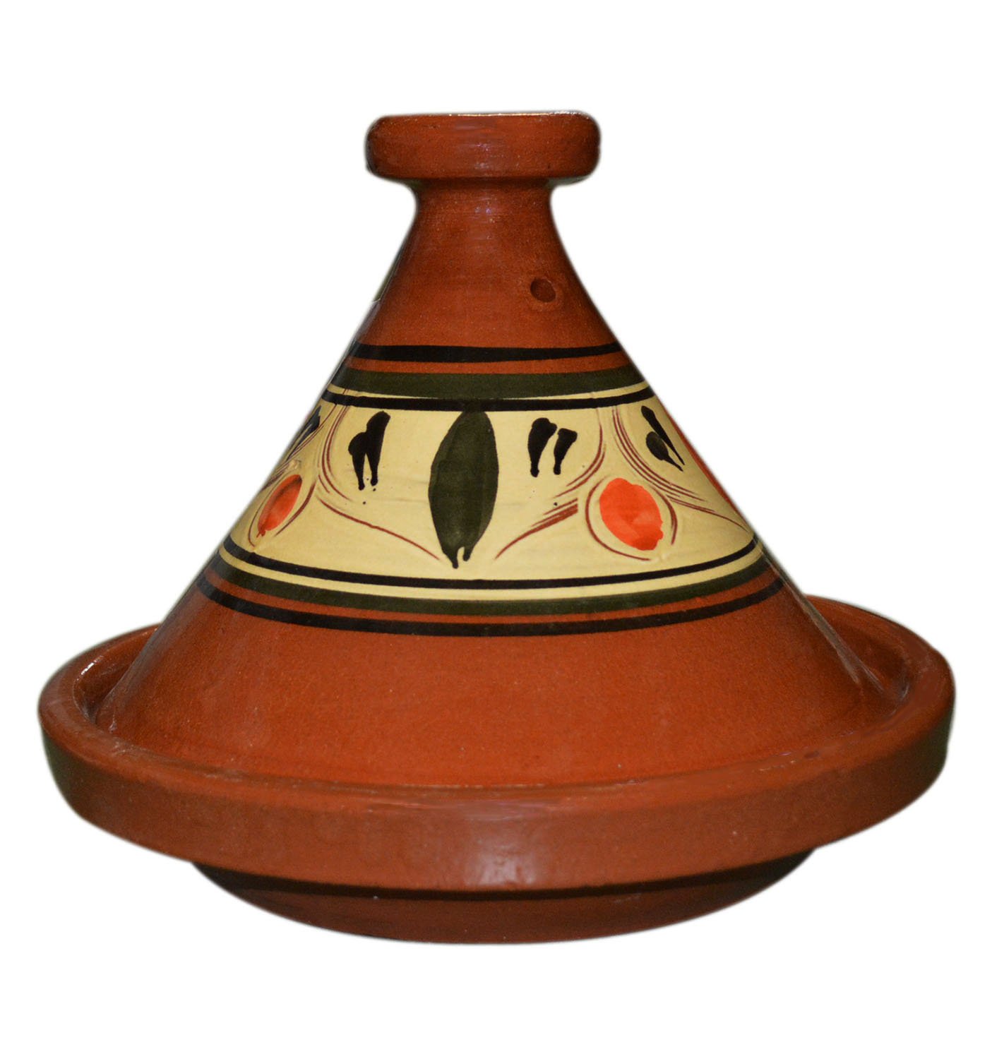 Handmade Moroccan Glazed Clay Tagine Pot - 8 Inch Traditional Cooking Dish, Lead-Free for Authentic Stews & Slow Cooking | Perfect for Moroccan Cuisine, Home Kitchens & Gift Giving