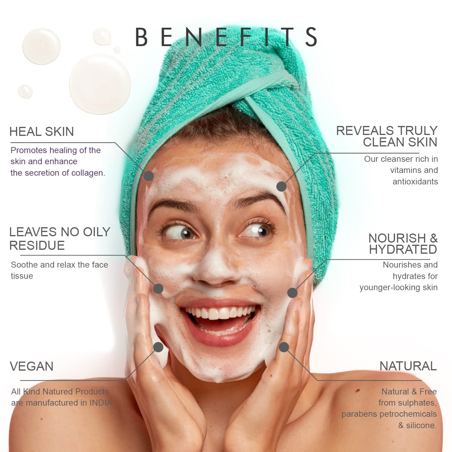 Econature Charcoal Face Wash for Women & Men - Deep Cleansing Enzyme Exfoliator with Activated Charcoal | Gentle Foaming Facial Cleanser for Radiant, Glowing Skin | 120ml | Perfect for Daily Skincare Routine & Acne-Prone Skin