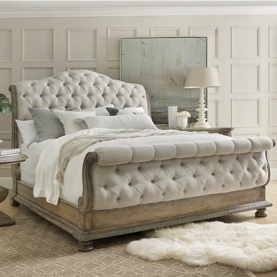 Castella King Tufted Bed - Luxury Upholstered Platform Bed Frame with Button Tufting & Wooden Slats - Perfect for Master Bedroom, Guest Room & Modern Home Decor