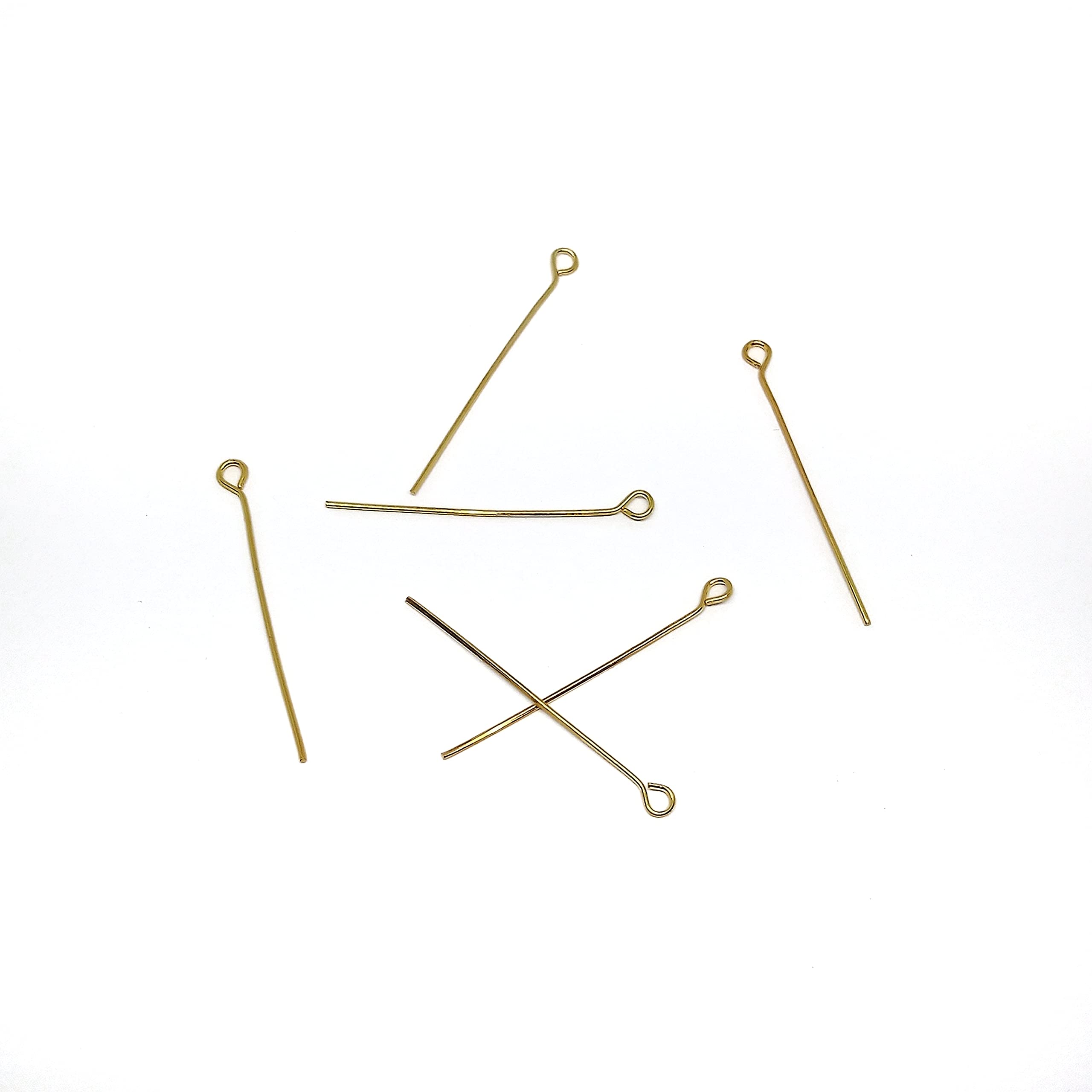200-Piece Eye Pins Combo for Bead Jewelry Making - 100 Gold & 100 Silver Eye Pins - Perfect for DIY Earrings, Necklaces, and Bracelets - Essential Jewelry Making Supplies for Crafters