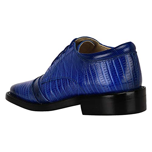LIBERTYZENO Boys Lizard Print Genuine Leather Oxford Dress Shoes - Kids & Toddlers Lace Up Formal Shoes for Easter, Church, Wedding & Special Occasions