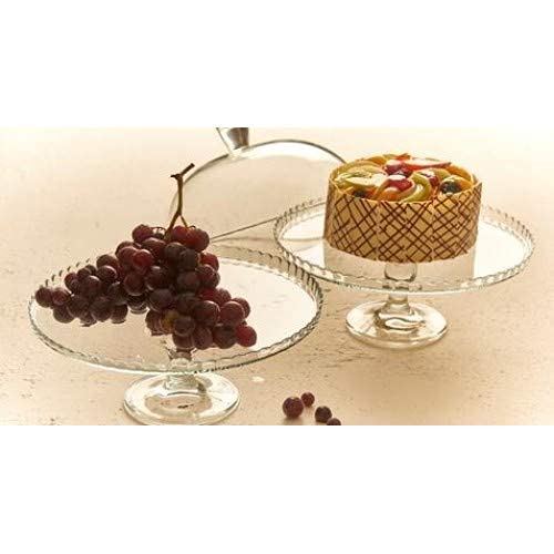 Glass Cake Plate with Dome Lid - 12 Inch Footed Dessert Stand for Cupcakes, Cookies, Pastries - Elegant Serving Platter with Stem for Parties, Weddings, Tea Time & Home Decor