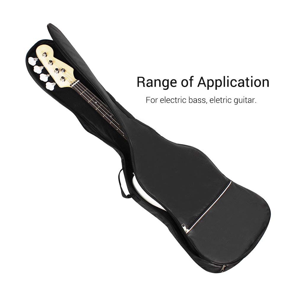 Electric Bass Guitar Backpack Case - 20mm Thick Padded Protection for Electric Bass & Guitars - Durable Black Gig Bag for Musicians - Perfect for Travel, Gigging & Storage