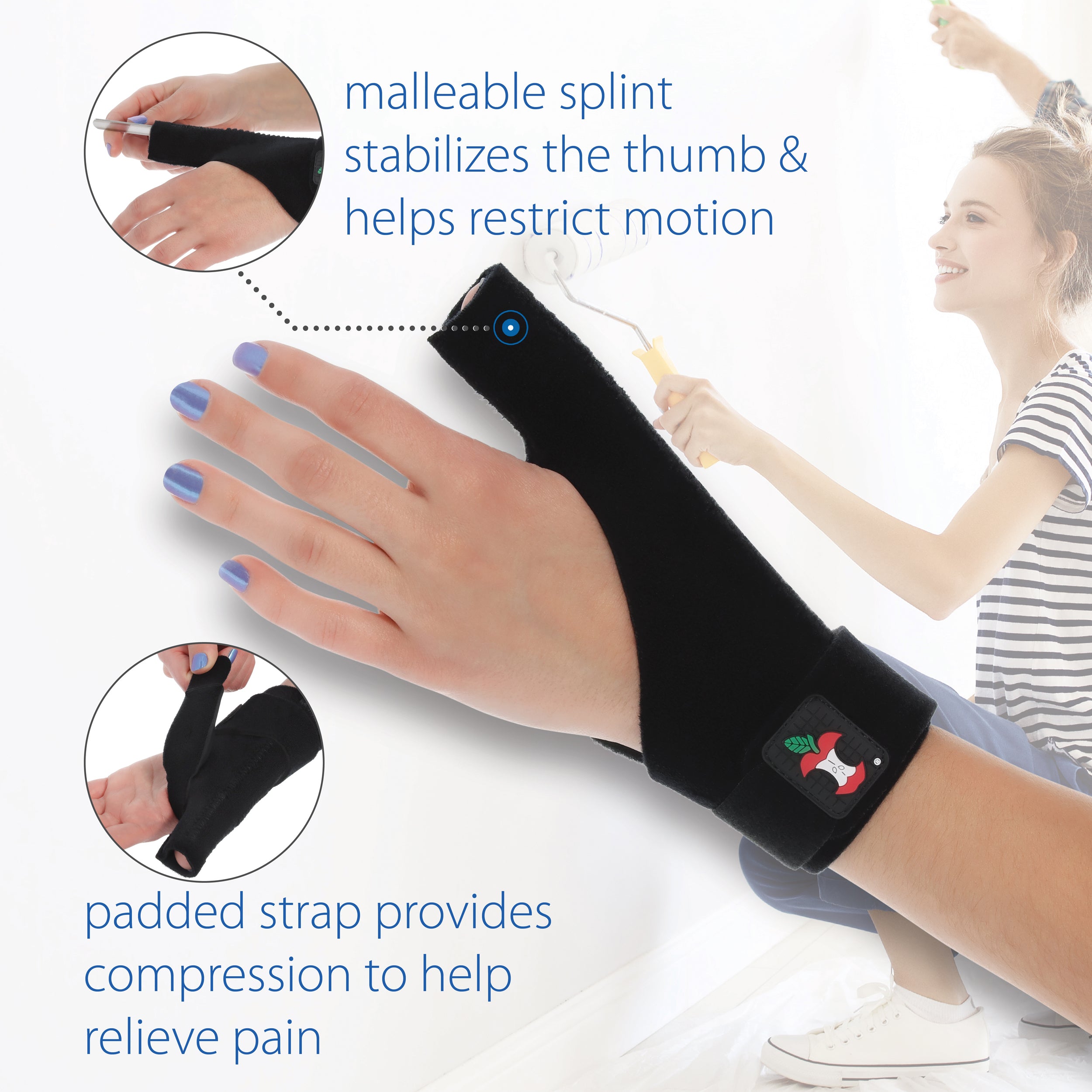 CMC Thumb Spica Splint for Thumb Arthritis & De Quervain's Tenosynovitis Relief - Adjustable Wrist Support Brace for Pain Management & Injury Recovery - Ideal for Typing, Gaming & Daily Activities