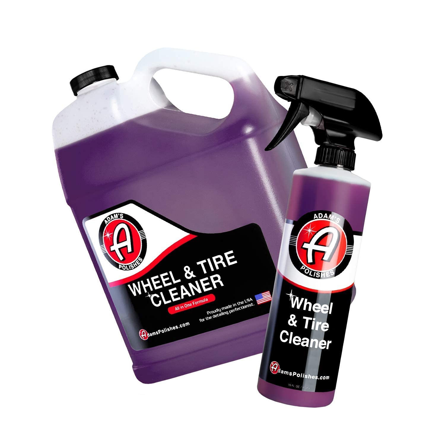 Adam's Wheel & Tire Cleaner 16oz & Gallon Bundle - Safe for All Wheels & Tires | BOGO Deal | Perfect for Car Detailing, Auto Shops & DIY Cleaning