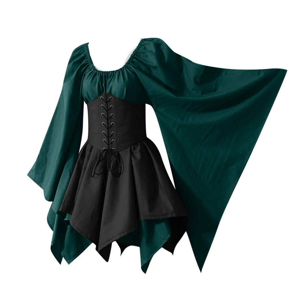 Gothic Punk Dress for Women - Halloween Cosplay Party Costume, Plus Size Butterfly Sleeve Lace Y2K Streetwear (Perfect for Halloween, Cosplay, Gothic Parties & Alternative Fashion)